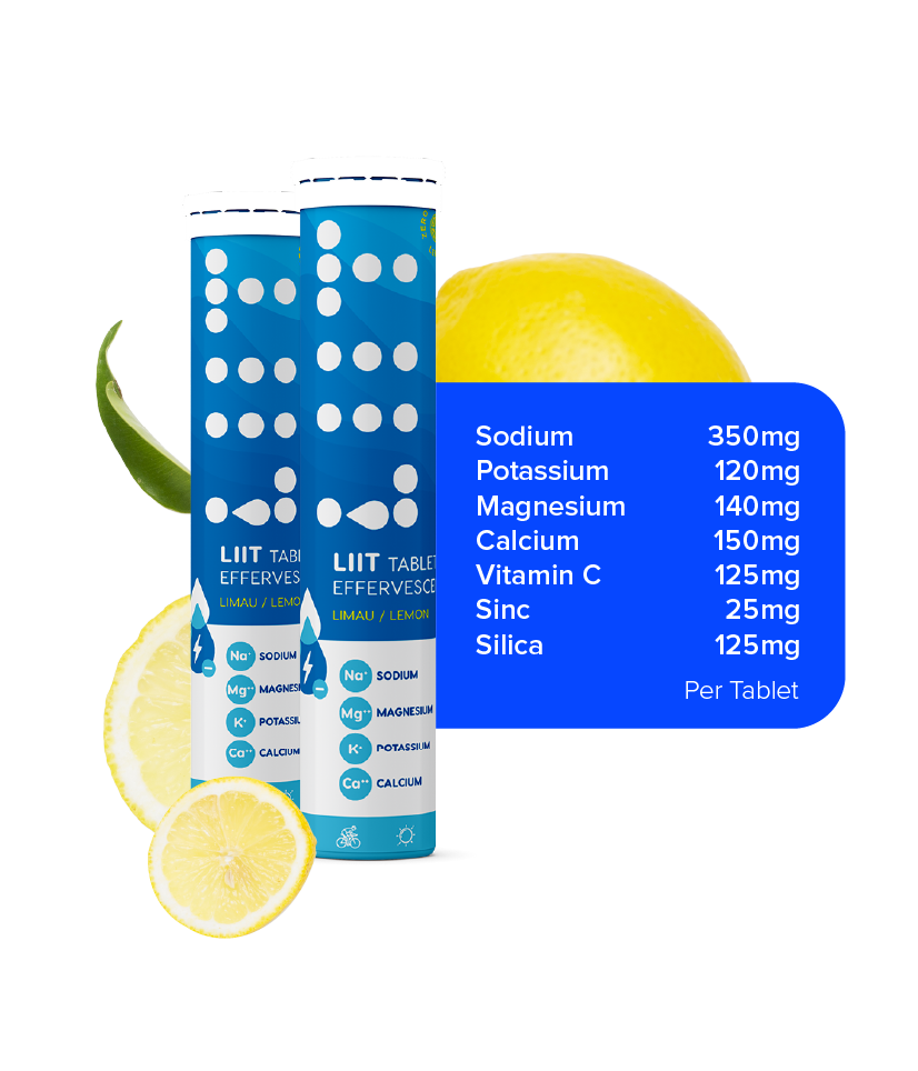 LIIT Hydration Effervescent Tablet Lemon Lime Electrolytes 2-Pack [Halal]