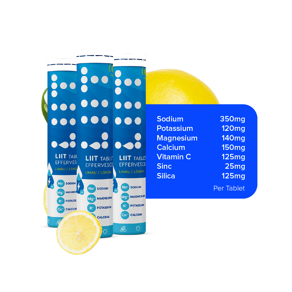 LIIT Hydration Effervescent Tablet Lemon Lime Electrolytes 3-Pack [Halal]
