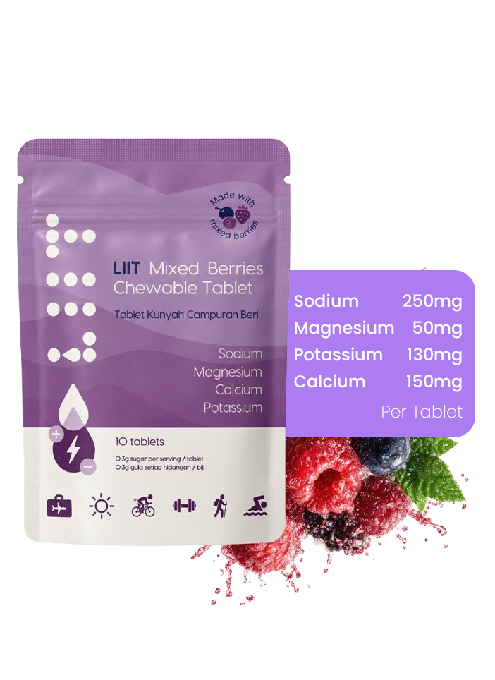 LIIT Chewable Electrolyte Tablet Mixed Berries - 10 Tablets Pack