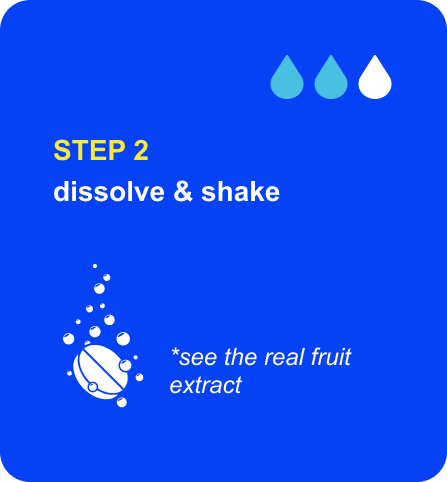 Step 2 — Drop tablet into water